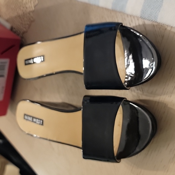 Nine West Arielo Black Sky Wedge Sandals - Picture 3 of 8